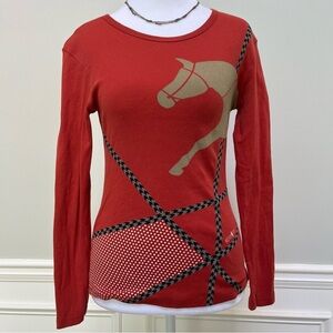 Kerrits Burnt Sienna Equestrian Long Sleeve Tee Sz L